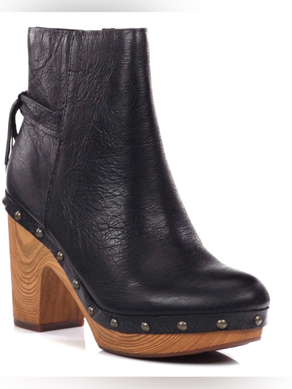 Kork-Ease Women’s Diana Black Leather platform  Ankle Boots Size 6